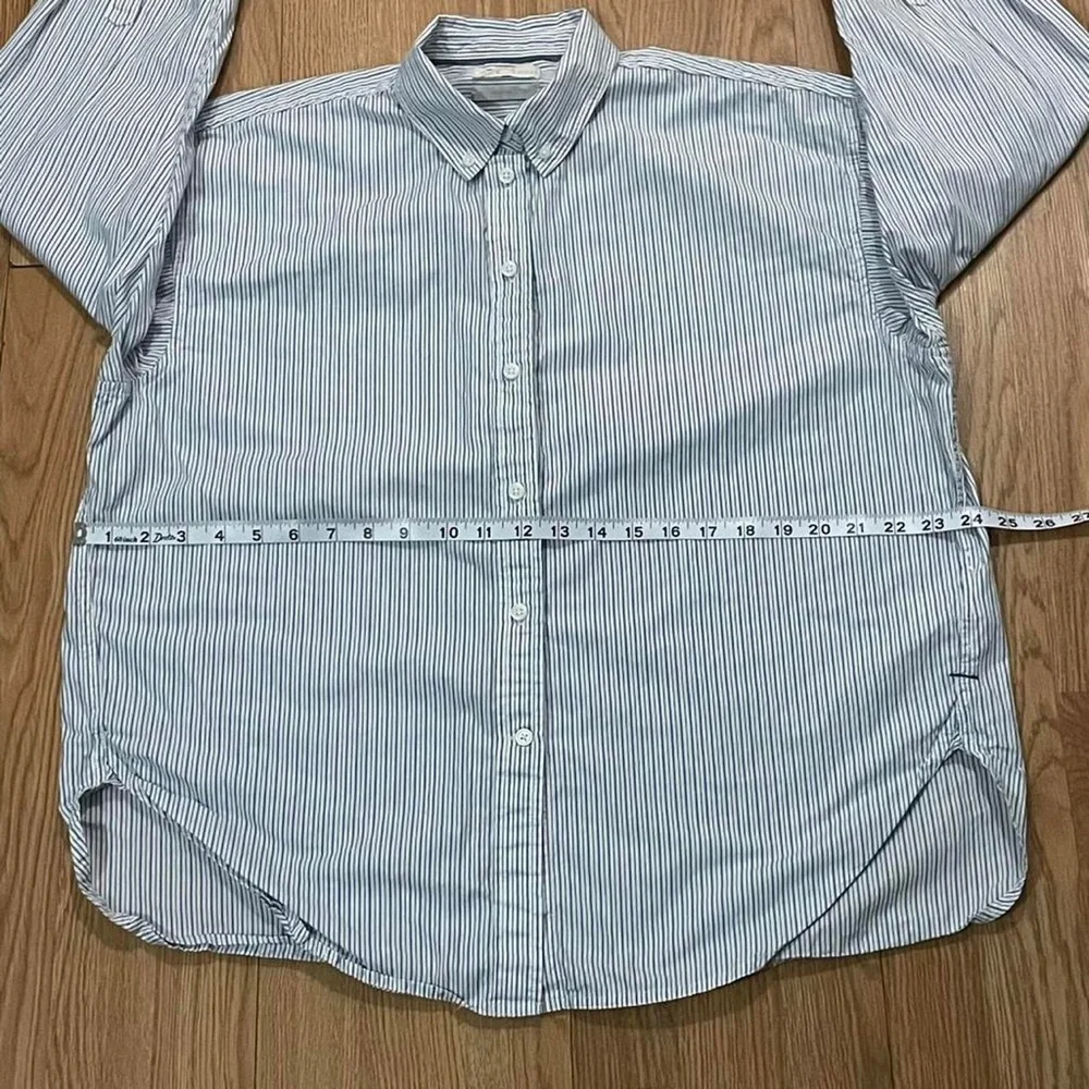 J.Crew Women’s 14 Long Sleeve Button Up Shirt White Striped Relaxed Preppy